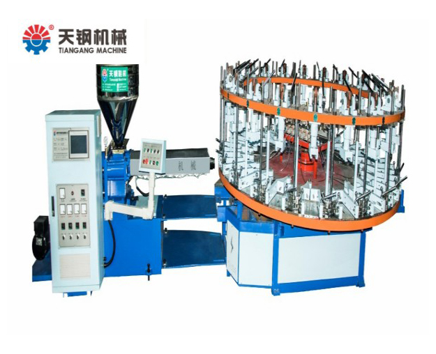 半自動圓盤式預(yù)塑連幫鞋底成型注塑機(jī)